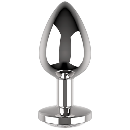 COQUETTE TOYS - PLUGUE ANAL METAL COR CLARO TAMANHO M 3,5 X 8 CM