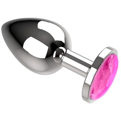 COQUETTE TOYS - ANAL PLUG METAL COR ROSA TAMANHO L 4 X 9CM