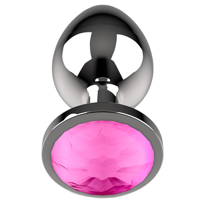 COQUETTE TOYS - ANAL PLUG METAL COR ROSA TAMANHO L 4 X 9CM