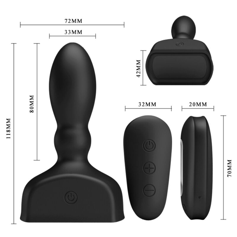 MR PLAY - CONTROLE REMOTO DE PLUG ANAL PRETO