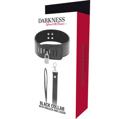 DARKNESS - COLAR BDSM COM FECHADURA PRETA